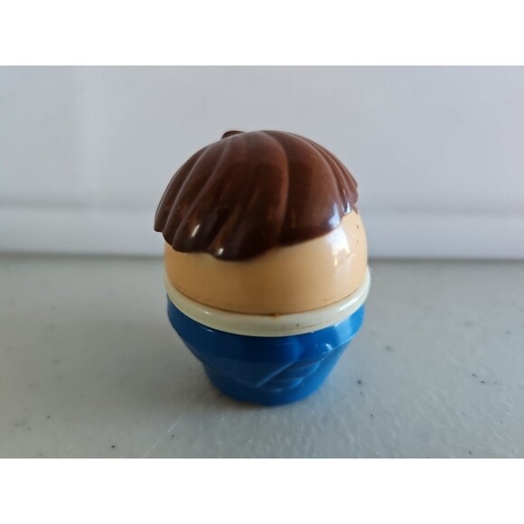 Vintage Little Tikes Toddle Tots Brunette Boy in Blue Figure - Picture 3 of 6
